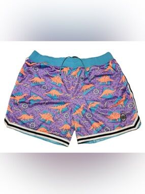 Chubbies Swim Trunks Mens 2XL Purple Surfing Dinosaurs Lined Pockets Drawstring
